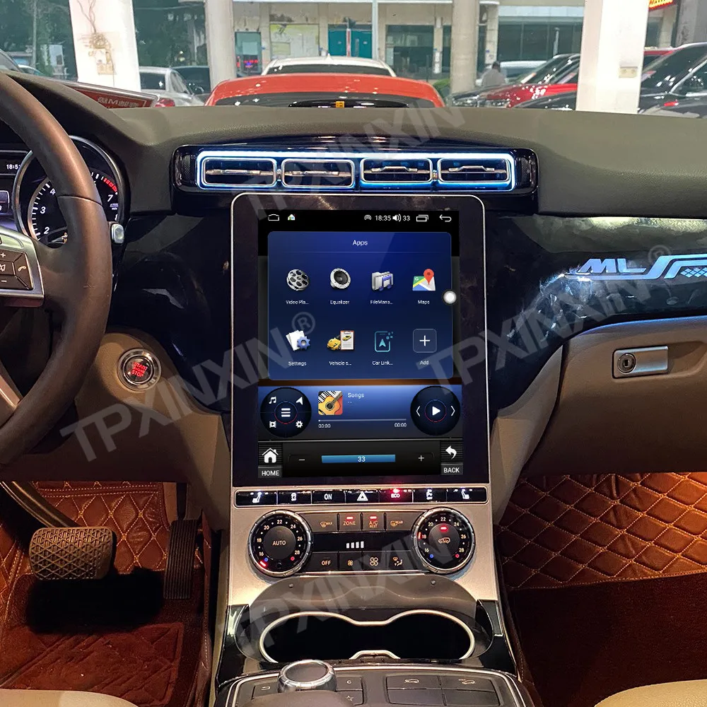 Android 14.0 Navigation 8+128GB Screen For Mercedes-Benz ML 2013-2015 Car Radio Stereo Carplay Auto Multimedia Ambient Lighting