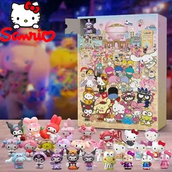 Sanrio calendario dell'avvento di natale modello Hello Kitty Kuromi Cinnamoroll Mymelody anime personaggio figura giocattolo regalo di natale