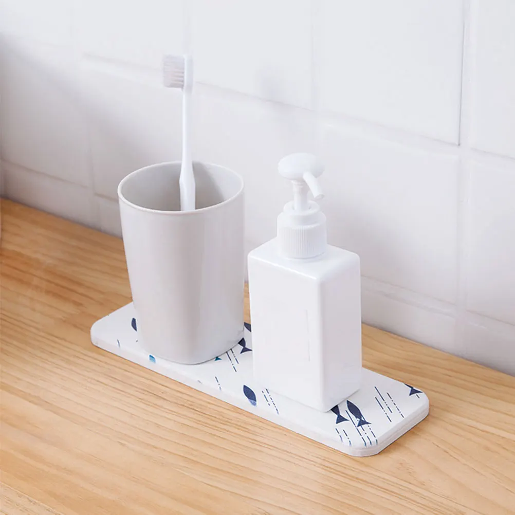 

1Pc Durable Diatomite Soap Pad Simple Plant Design EasyClean Household Accessory