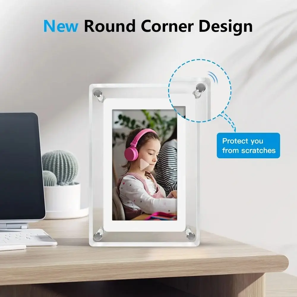 

Gift Acrylic Digital Photo Frame IPS Display 7inch Video Picture Frame 480x854 Plays Music Slideshow Frame Photo Display