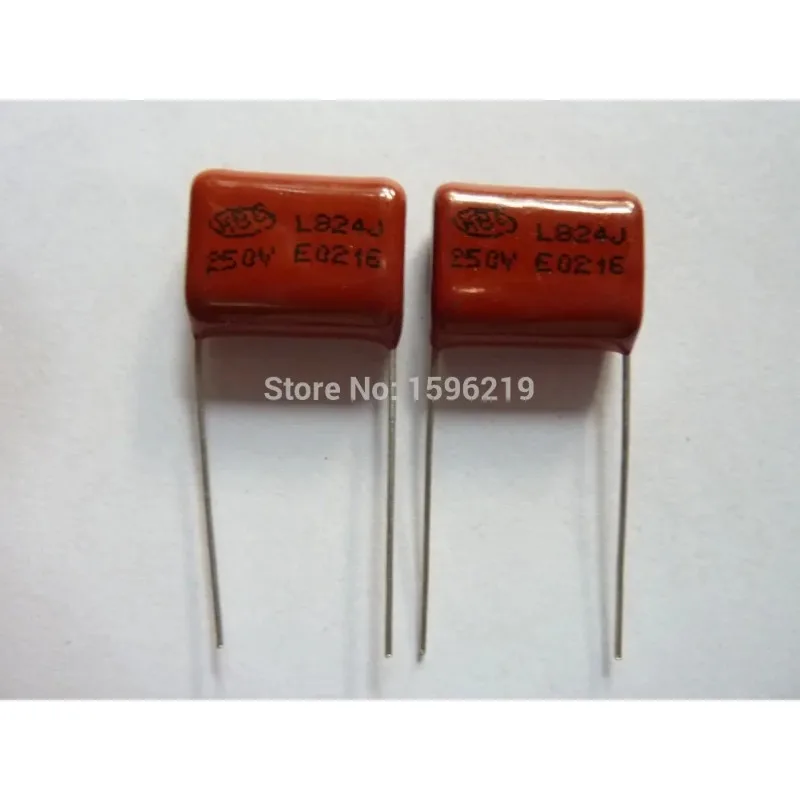 100pcs CBB 824 250V 824J 0.82uF 820nF P15 Metallized Polypropylene Film Capacitor