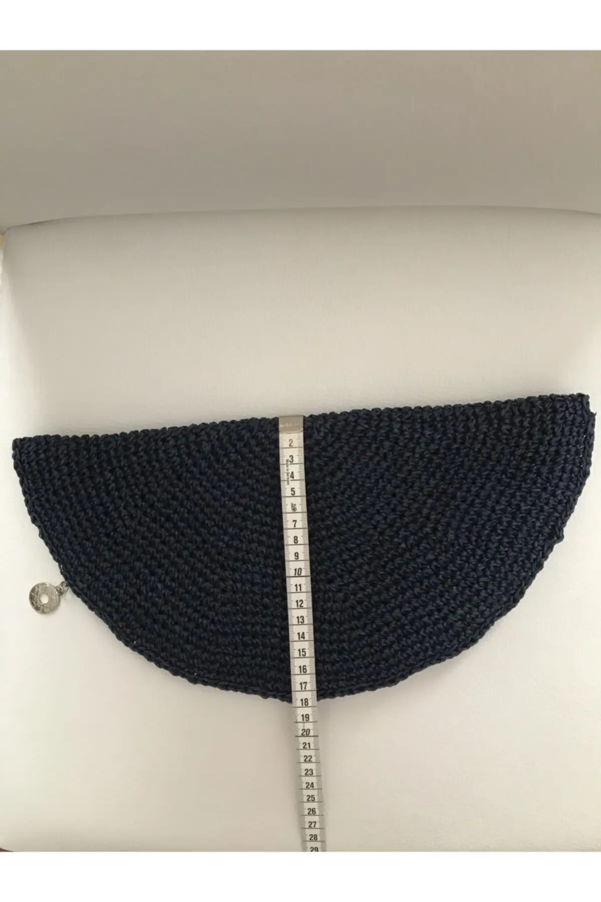 

Uras Handmade Women 'S Mesh Lined Zipper Navy Blue Clutch Bag Women bag Shoulder Bag Handmade