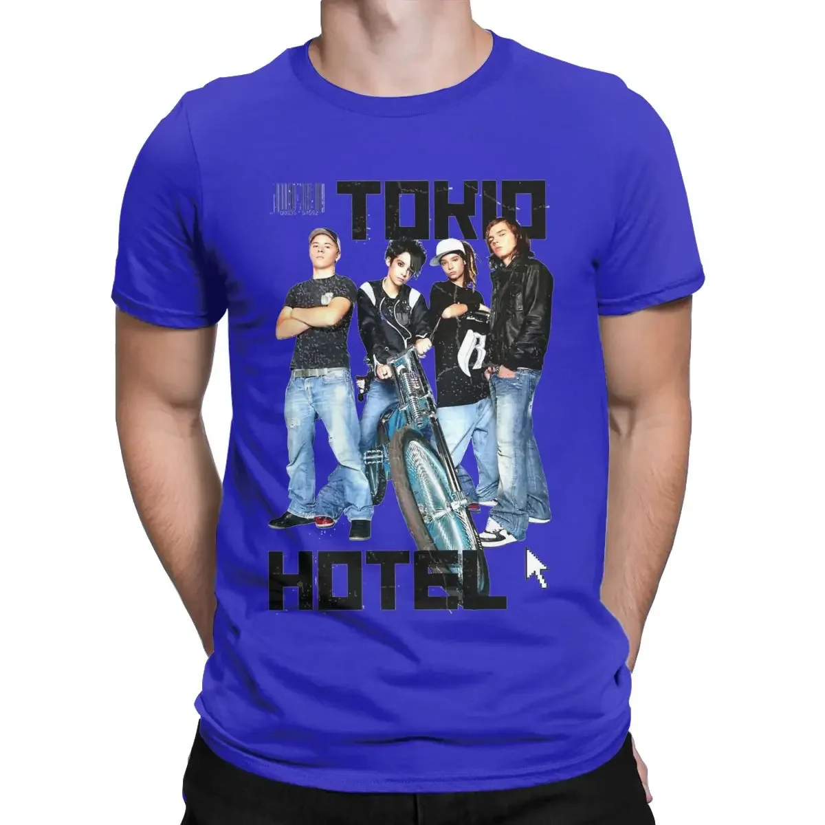 Summer harajuku custom heavyweight Tokio Hotel Team Kaulitz Men Cotton Awesome  Round Collar Tees Short Sleeve Tops Plus Size