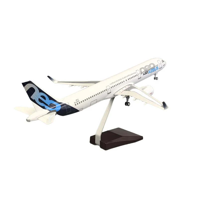 

New 1:160 Model Airplane Airbus A321neo Prototype Airline With Light and Wheel Diecast Resin Plane Collection Display Toy