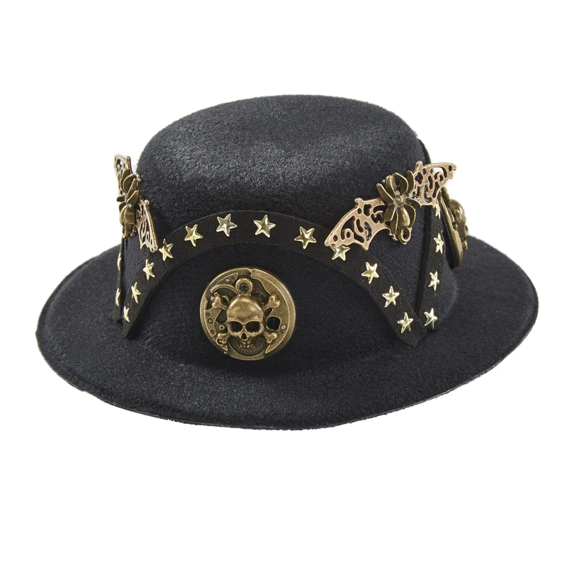 Steampunk Victorian ค้างคาวนาฬิกา Cogs Skull MINI TOP หมวก Gothic คลิปผมผู้ชายผู้หญิงฮาโลวีนการถ่ายภาพเครื่องแต่งกายอุปกรณ์เสริมผม