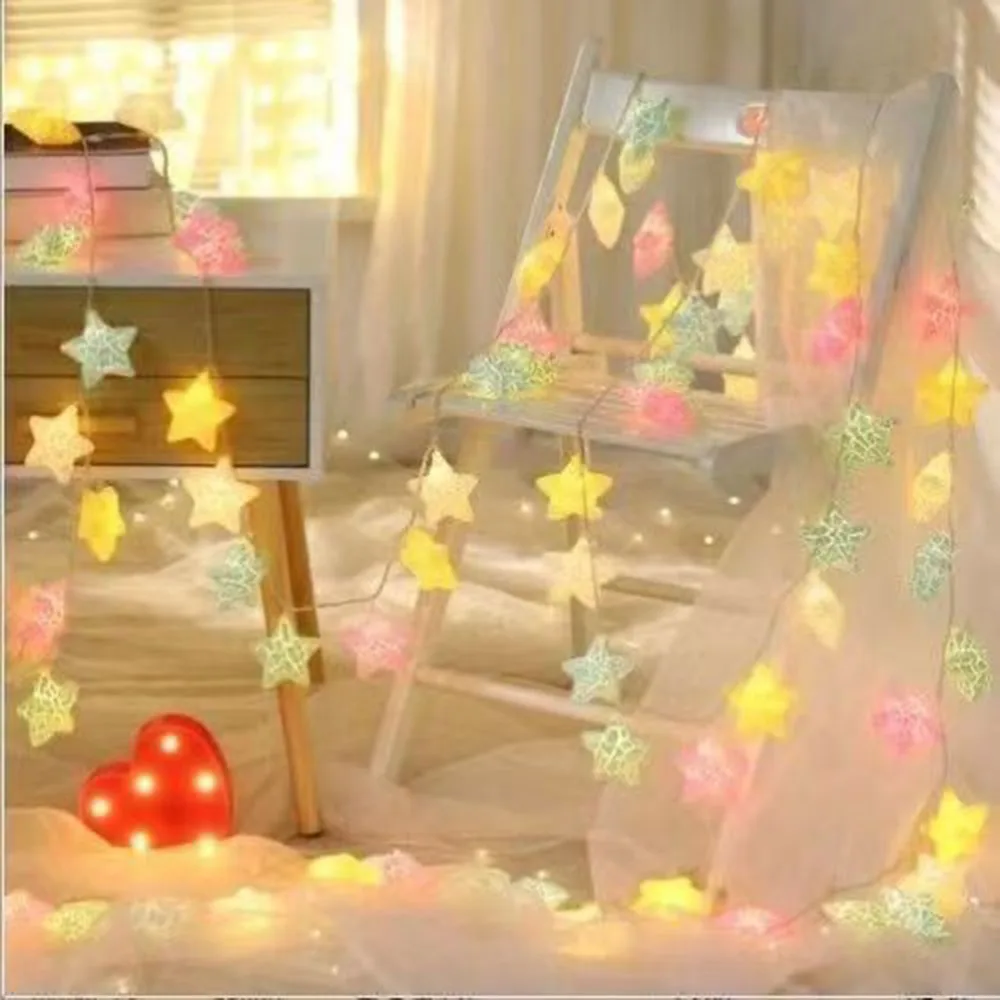 Crack Lights LED Lights Five-pointed Star Night Lights Conches Easter Egg Lights String Outdoor Camping Atmosphere Scene Setting