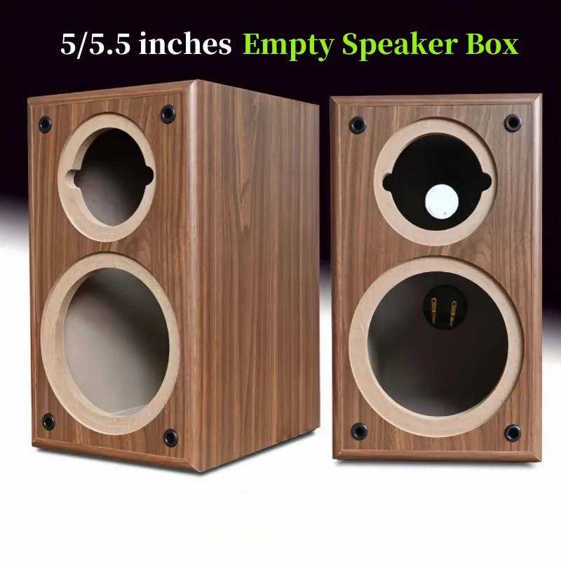 

5/5.5-inch Woofer 4-inch Tweeter Speaker Empty Box,Wooden Passive Sound Box,1Piece Speaker Housing,DIY Sound Box,Hole122mm/148mm
