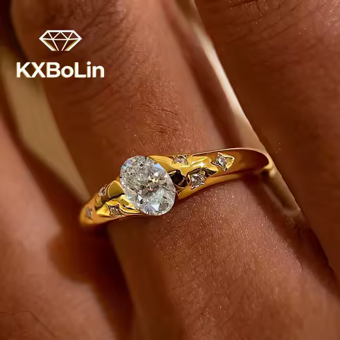 4*6MM Oval Cut Moissanite Diamond Ring for Women 925 Sterling Silver Star Planet Shape Wide Wedding Band Fine Jewelry Gift