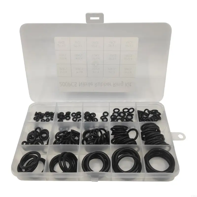 C90A 200Pcs O-Rings Gasket 15 Size Insulating Plumbing Plumbers Sealing O Rings Washer Rubber Washers Seals Assortment