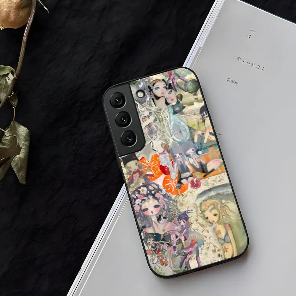 Aya Takano Japanese painter Phone Case Glass for Samsung Galaxy S21 S22 S20 S24 S23 Ultra Fe Plus A16 A34 A54 A24 A52 A53 M54 Co