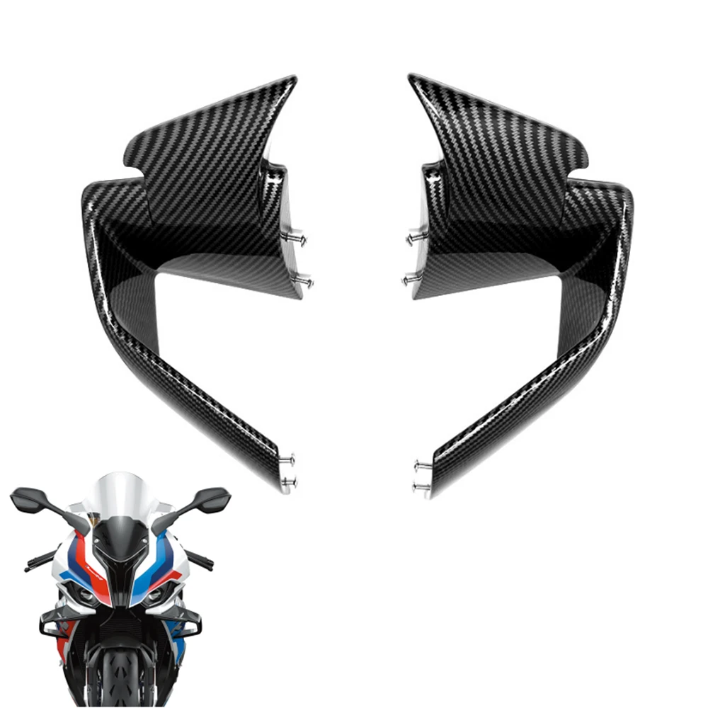 Hydro Dipped Carbon Fiber Finish Front Spoiler Fxed Wind Winglets For BMW S1000RR M1000RR 2019-2022 S 1000RR