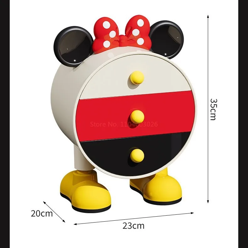 ديزني ميكي صندوق تخزين مكتبي صندوق تخزين عالي القيمة القلم ومكتب عمل عنبر صندوق بأدراج أنيمي تخزين الرف Kawaii اللعب