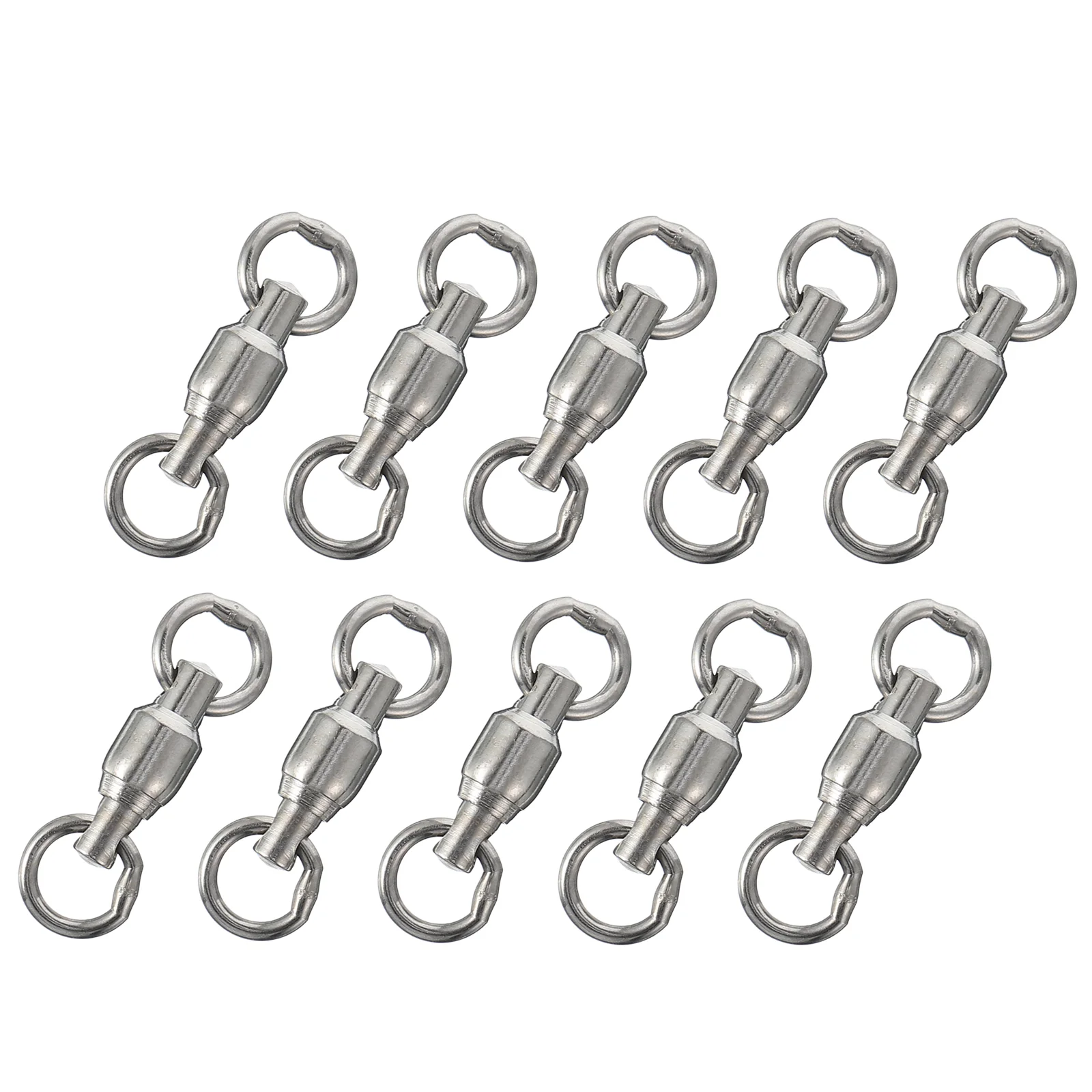 20 Pcs Spinner Ring Eight Figure Connector Fishing Accessory Rolling Swivels Stainless Steel Bearing Accessories Tackle Silver