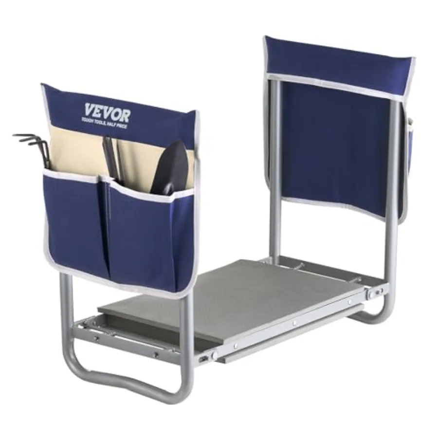 

Garden Kneeler and Seat Heavy Duty Portable Garden Stool with 11'' EVA Kneeling Pad and 2 Tool Bags Folding Garden Bench to Rel