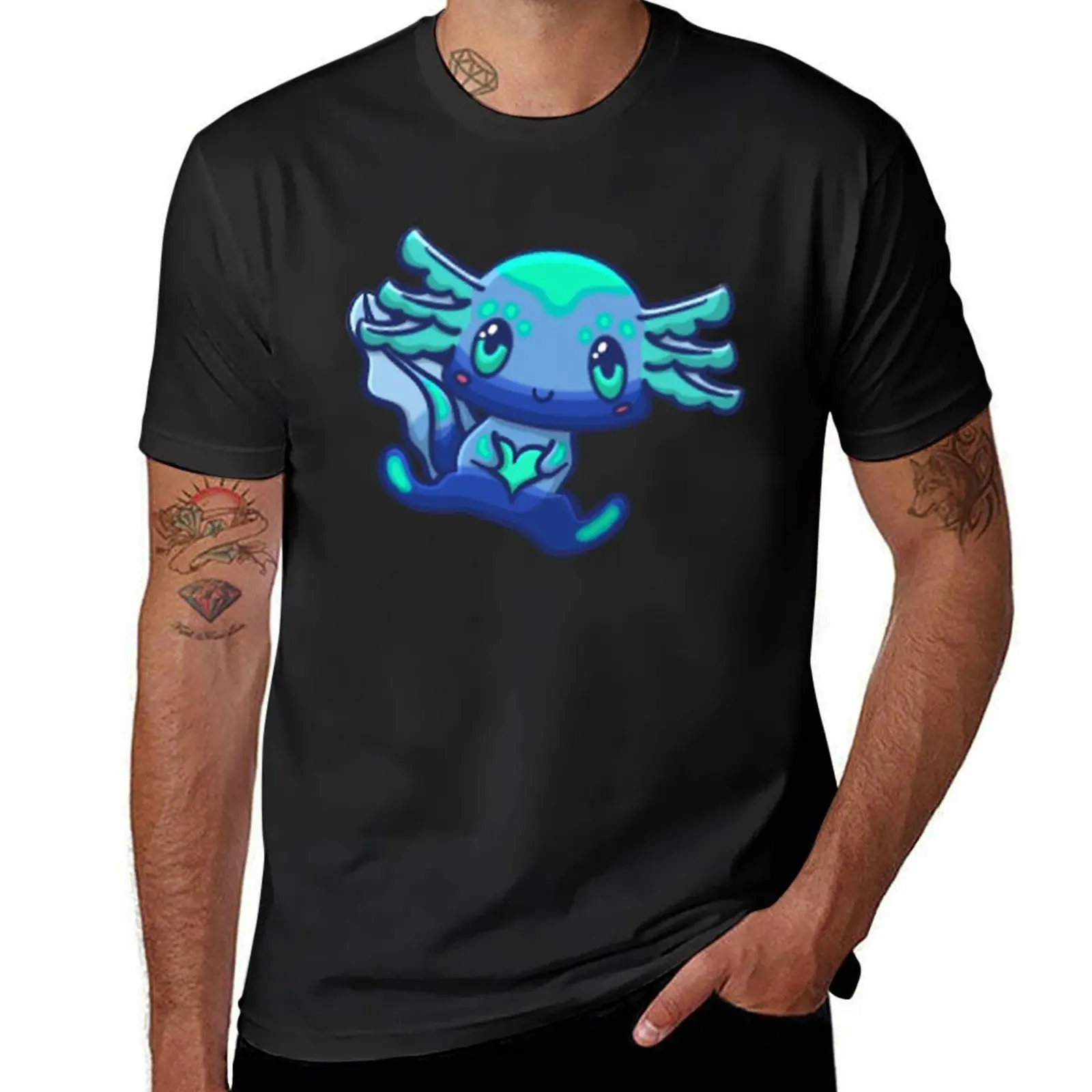

Футболка Gfp Axolotl Hugging A Heart, корейские модные рубашки с рисунком, забавные костюмы, винтажная футболка с рисунком, мужские футболки с графикой