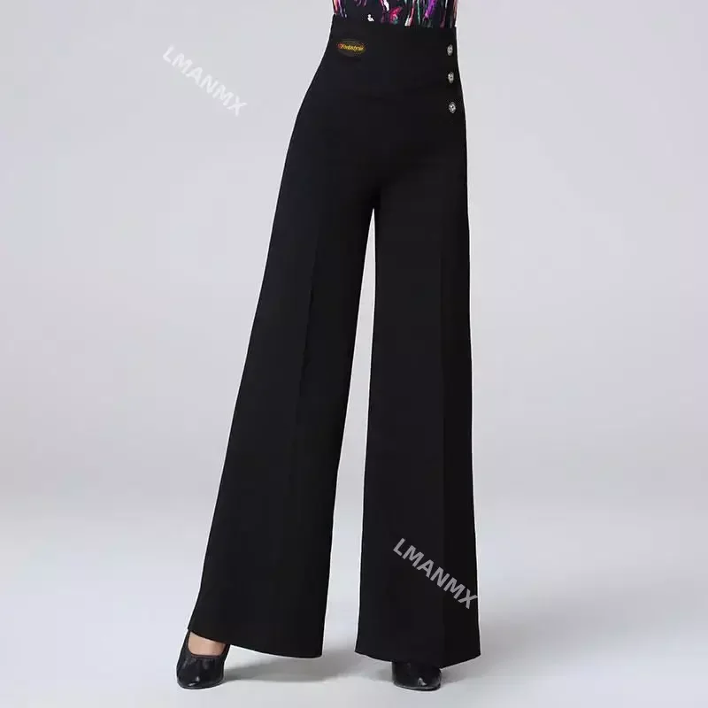 Autumn And Winter Thin Women Loose Suit Wide Leg Pants Elegant Office Lady Casual Straight Trousers High Waist Solid