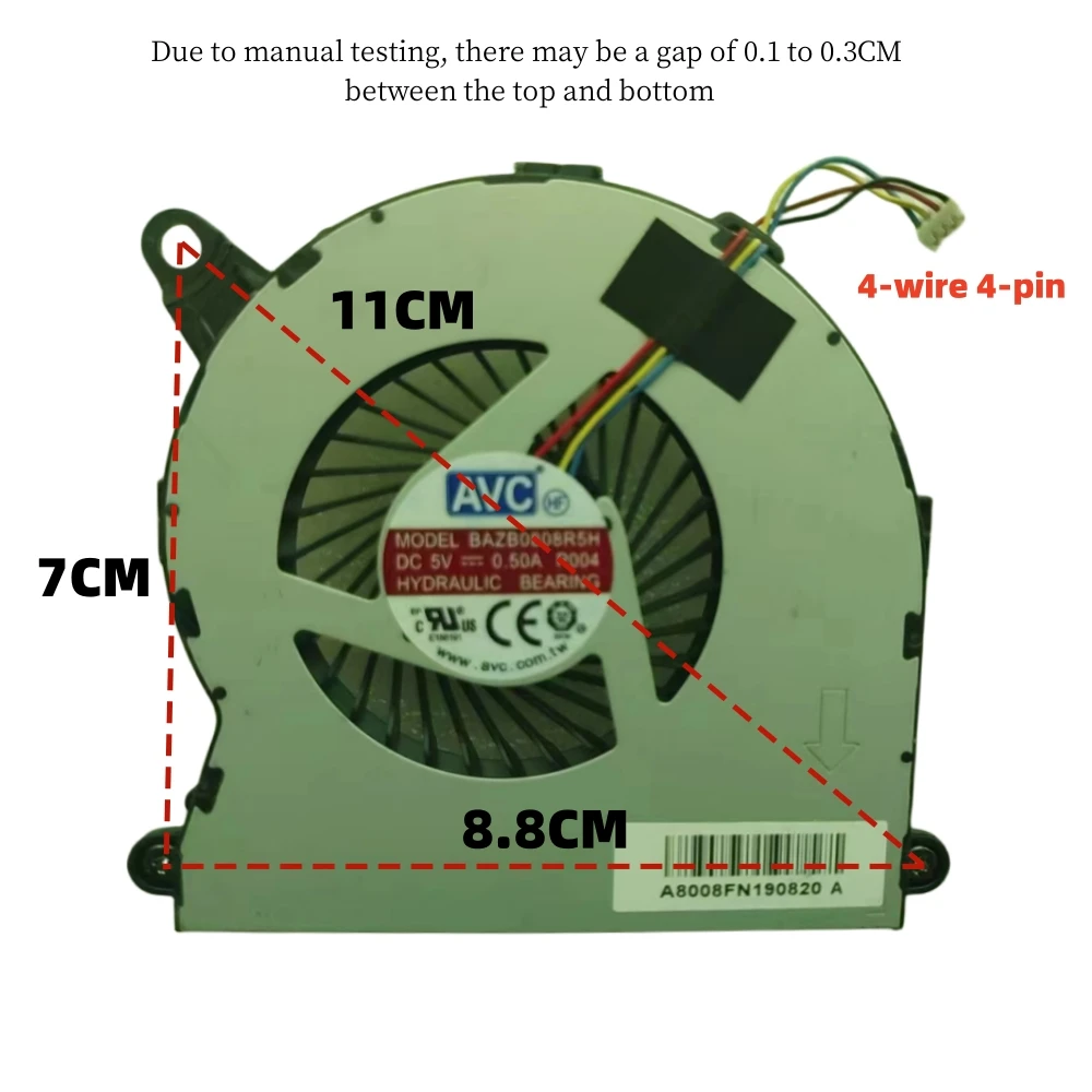 Nieuw Origineel Voor Intel Nuc8i7beh Nuc8 I3 I5 I7 Computer Cpu Koelventilator Bazb 0808r 5H P004 Dc 05V 0.50a 4 Pin