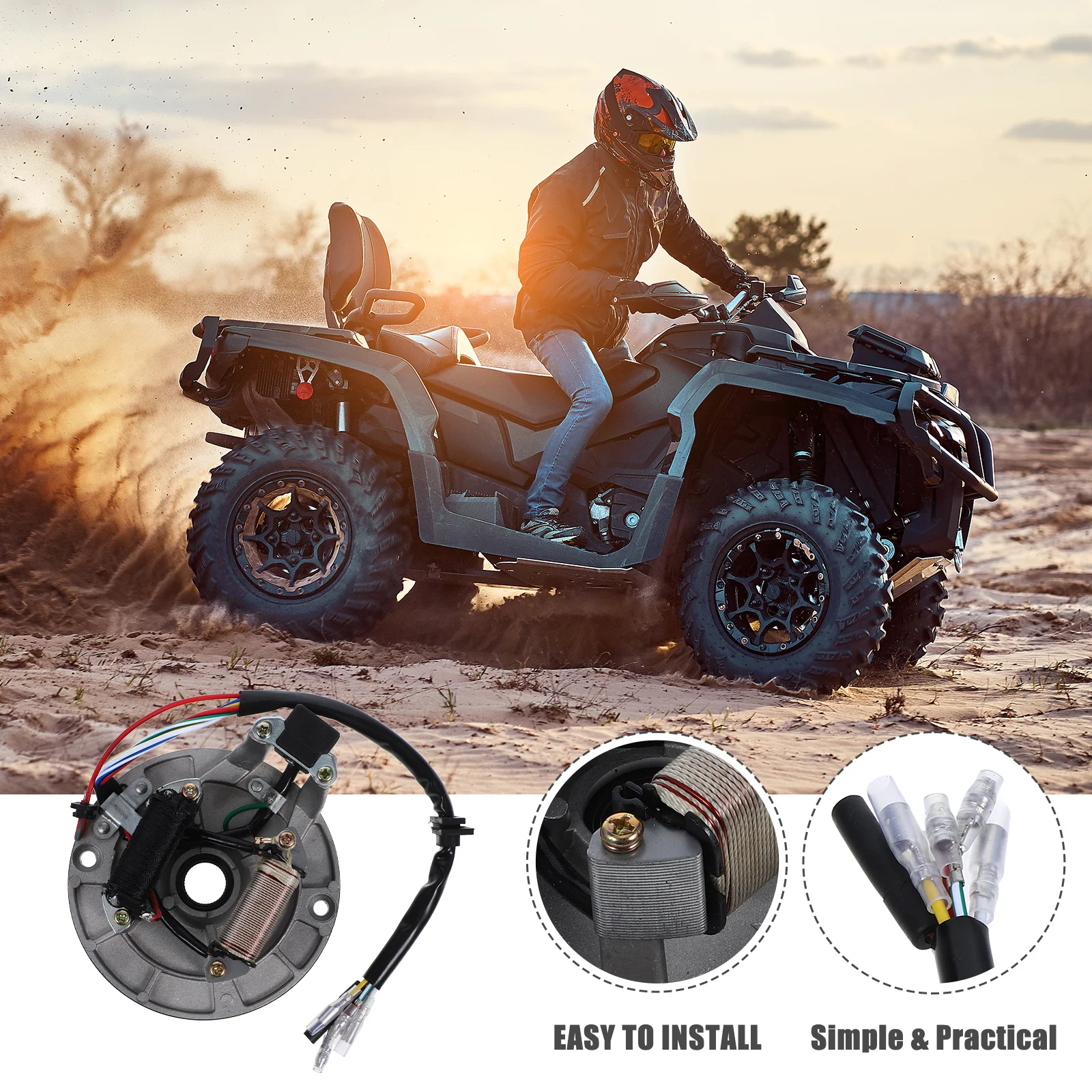 

Durable Ignition Motorcycle Engine Starter Aluminum Alloy Replaceable Auto Ignition Replacement Car Accessory