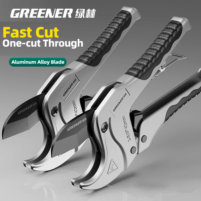 GREENERY 33/42mm Ratcheting Pipe Cutter Professional PVC PPR Tube Cutting Tool Quick Scissors Plastic Pipe Cutter Hardware Tool