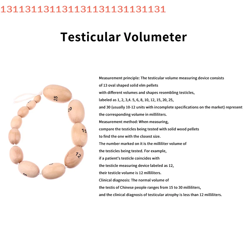 

12 Kinds Of Size Wooden Orchidometer Testis Volume Meter Testis Volume Measurement For Testis Size Measure Male Tanner Stage