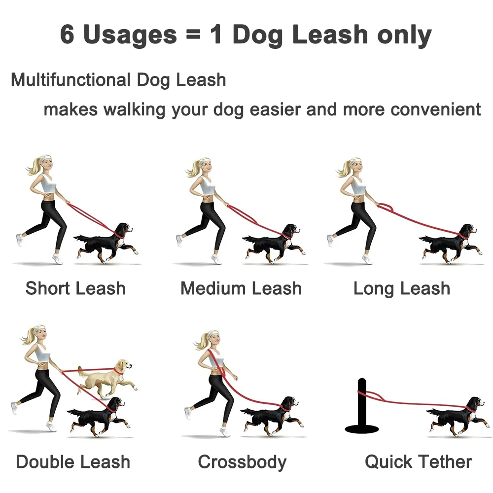 1.5M 1.8M Medium Big Dog Leash Easy and Convenient Multi functional and universal PVC Training Leash for Large Dogs