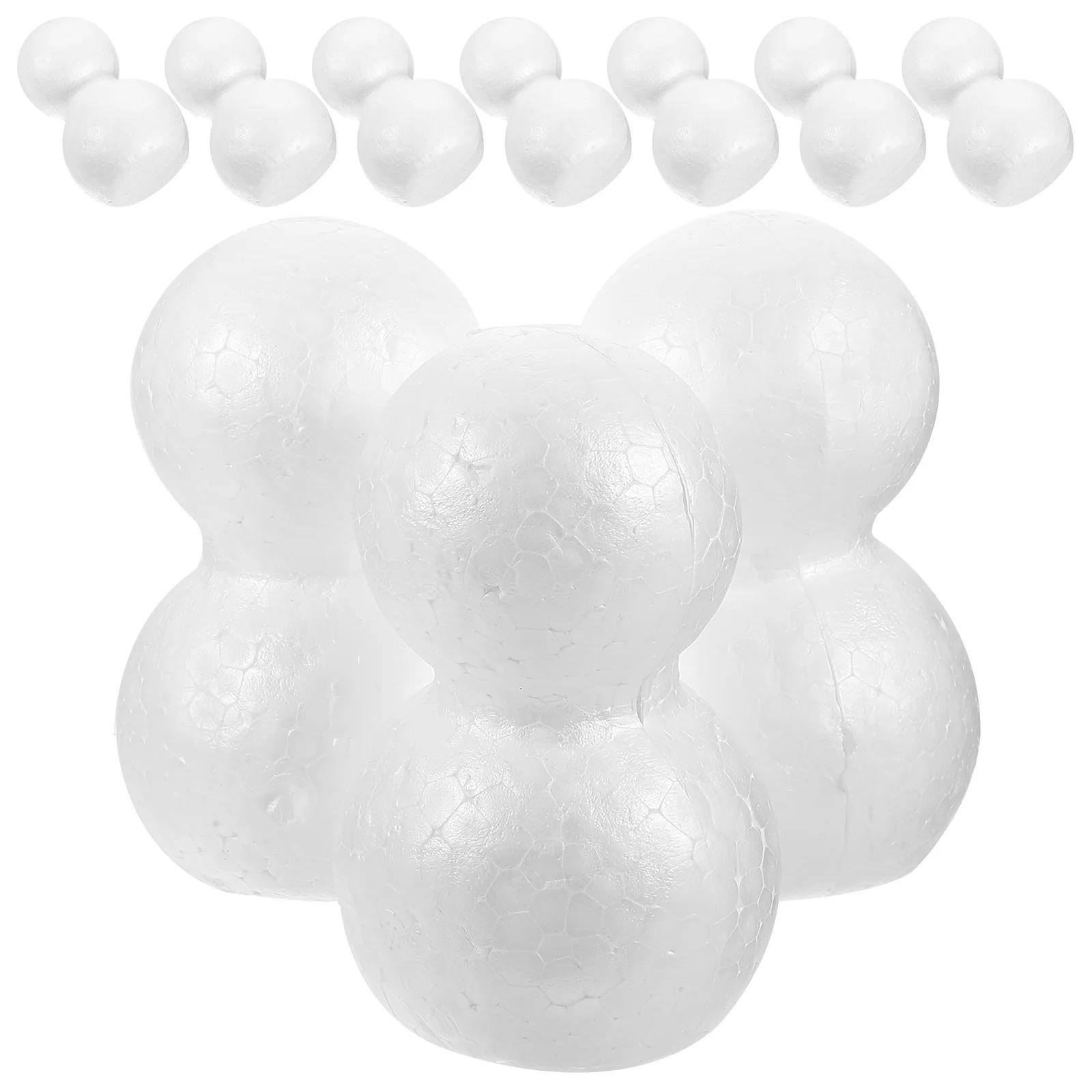 

DIY Snowman Material Kit 10PCS Lightweight Foam Balls Christmas Decoration Craft for Festive Party Home Floral Design Use