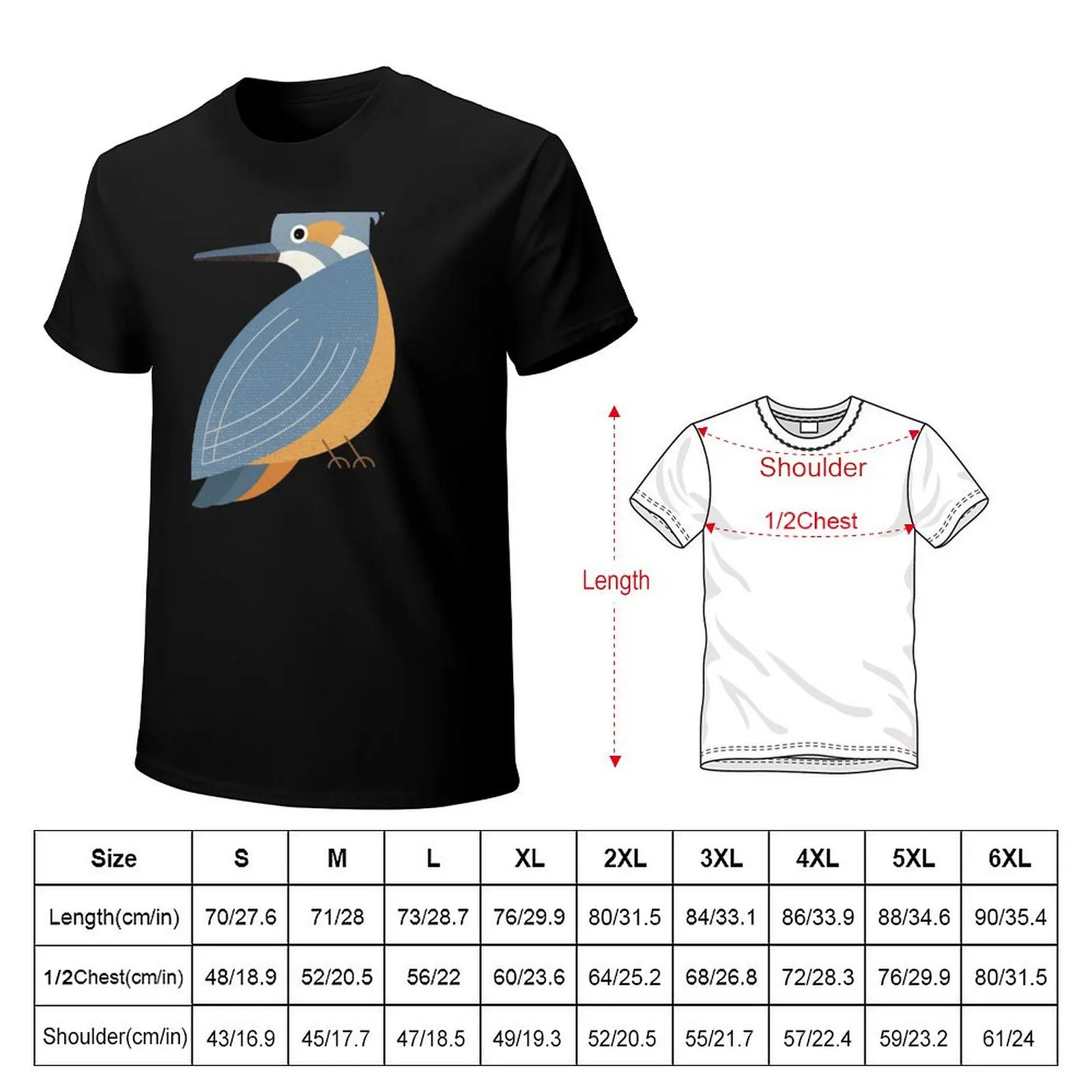Whimsy Blue-eared Kingfisher T-Shirt printed t shirts for man T-Shirt