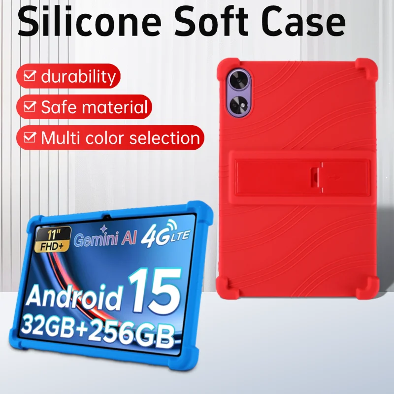 For  DOOGEE Tab G6+ Tablet 11-inch abletprotective cover Kid-Friendly Soft Silicone Adjustable Stand Cover