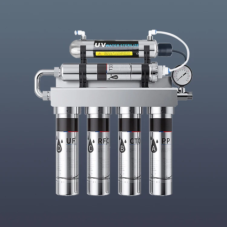 Eiree Best Price Kitchen Drinking Water Filters Purifier Stainless Steel Water Filter  6 Stages UF Water Purifier with Uv Light