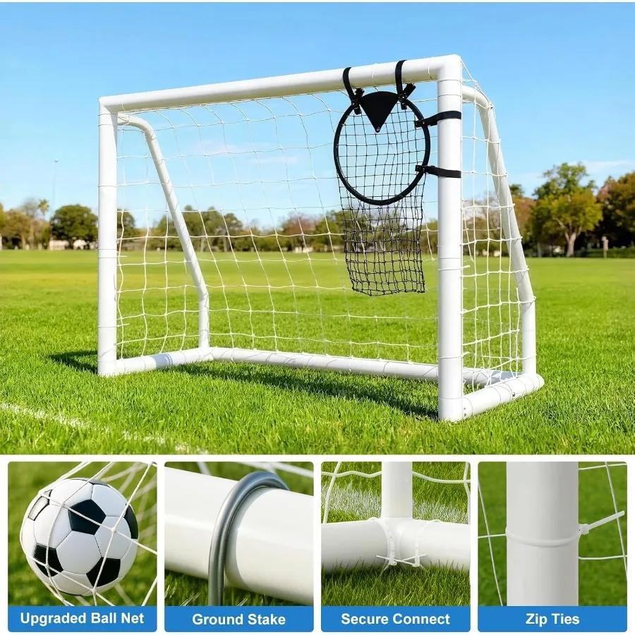 

Soccer Goal 6x4FT Soccer Goals for Backyard, Full Size Soccer Goal for Teens & Adults Training