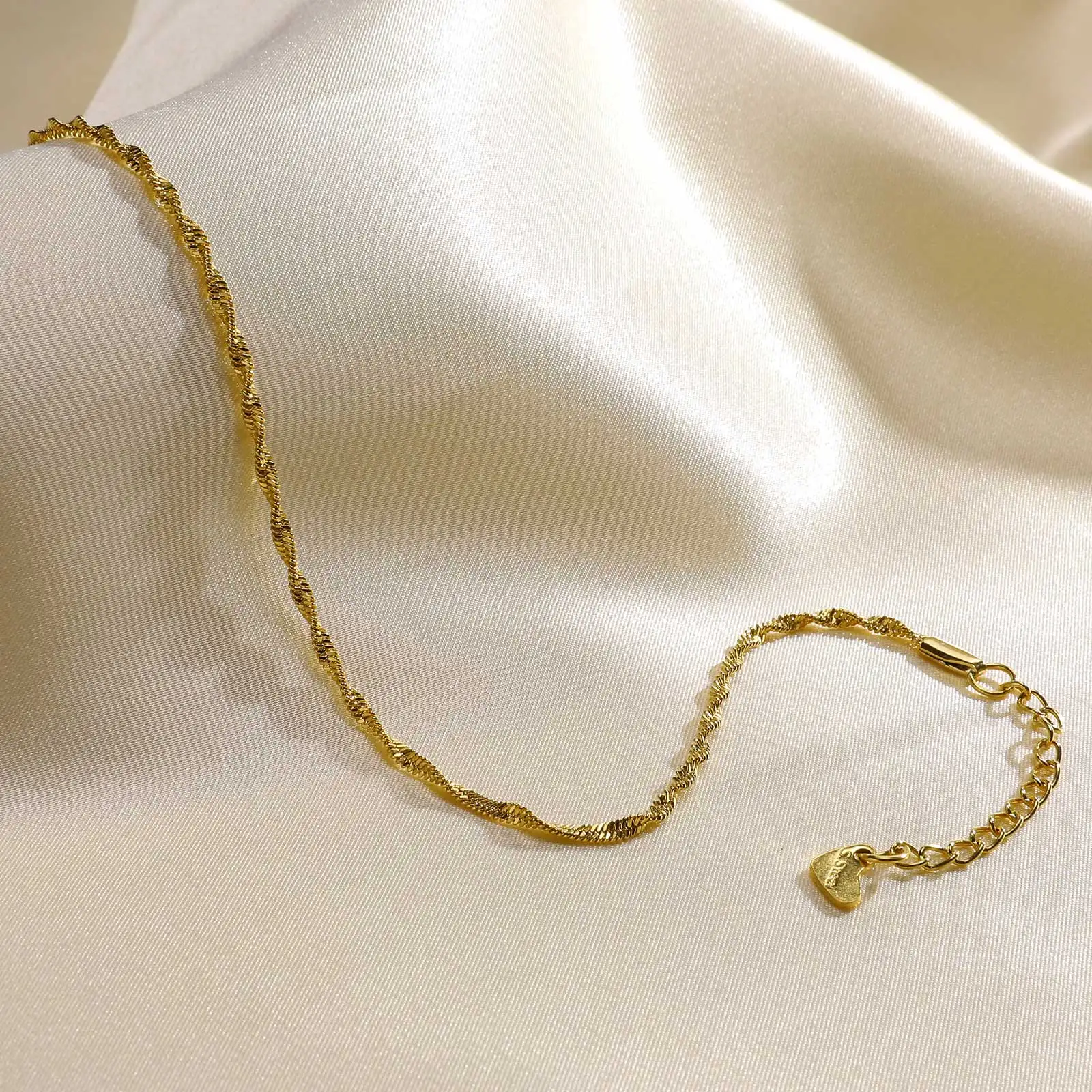 Picture 7: Women's Waterproof Stainless Steel Chic Water Wave Chain Anklets Jewelry Gift To Girls,Minimalist Anklet For Daily Beach Holiday