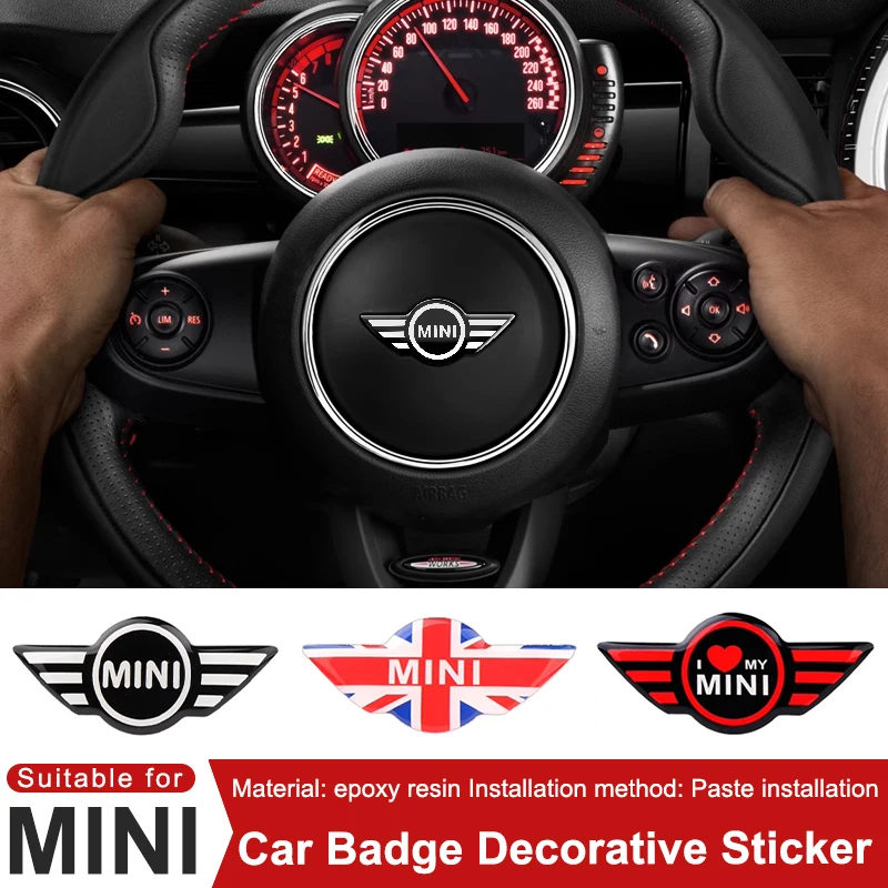 For BMW MINI ONE Cooper S JCW R56 R60 R61 F55 F56 F57 F60 Car Steering Wheel Decorative Sticker Interior Modification