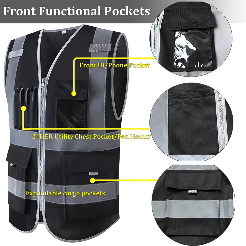 سترات عمل البناء مع جيوب وشعار مخصص بسحاب ﻿ ملابس العمل سترة ملابس العمل للرجال