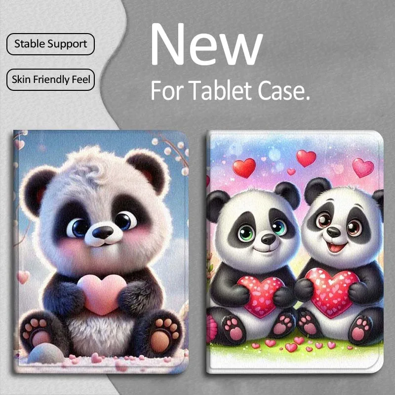 

Чехол для планшета с рисунком панды и сердечками для Apple iPad Pro Air 13 2 7th 6th 2025 M2 M3 M4 M5 12.9 13 дюймов, складной