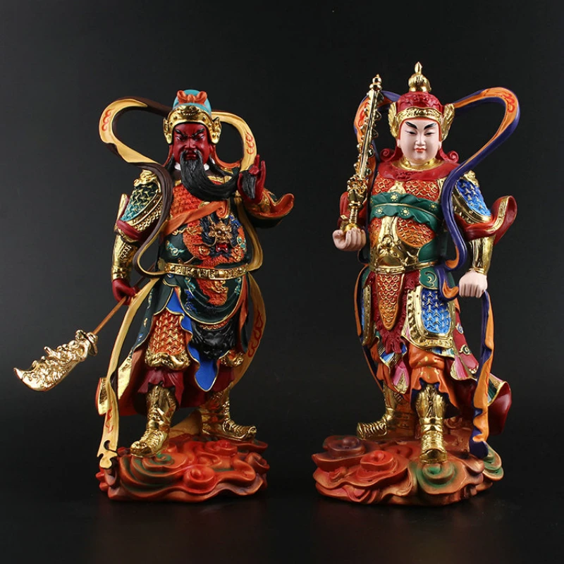 Guan Yu Sculptures Sangharama Bodhisattva Resin Painting Buddha Statues Dharma Wealth Room Home Decor Artistic Chinese