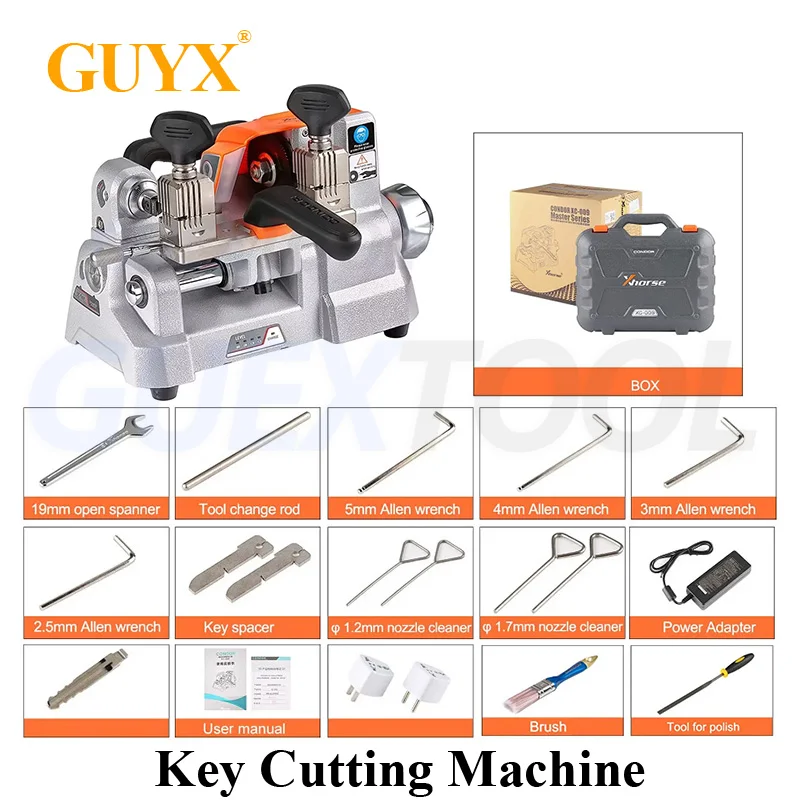 Xhorse Condor XC-009 Key Cutting Machine Key Copier Key Duplicating Machine Carving Car Keys With Battery Locksmith Tools