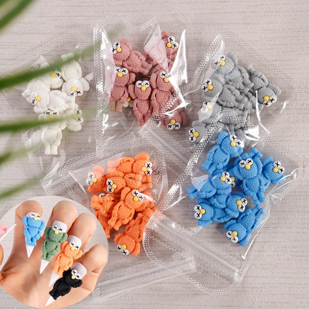 

10Pcs Kawaii Character Nails Decoration - 18*28mm Flat Back Large Resin Cartoon PartsY2K - 3D Large Street Character Charm Nail