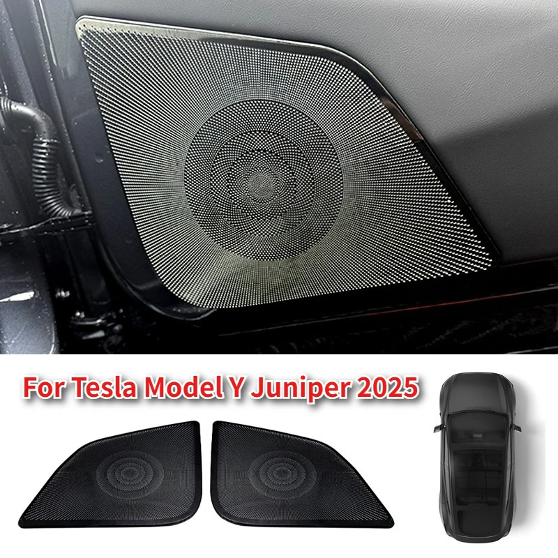 

Car Horn Cover Door Horn Protective Cover for Tesla Model Y Juniper 2025 Rear Trunk Speaker Sound Frame Audio Panel Accessories