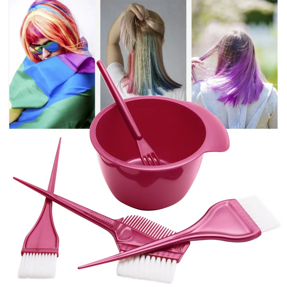 

5pcs/set Professional Premium Salon Hair Dye Kit Bleaching Applicator Tools Hair Coloring Brush and Bowl Set Tail Comb Durable
