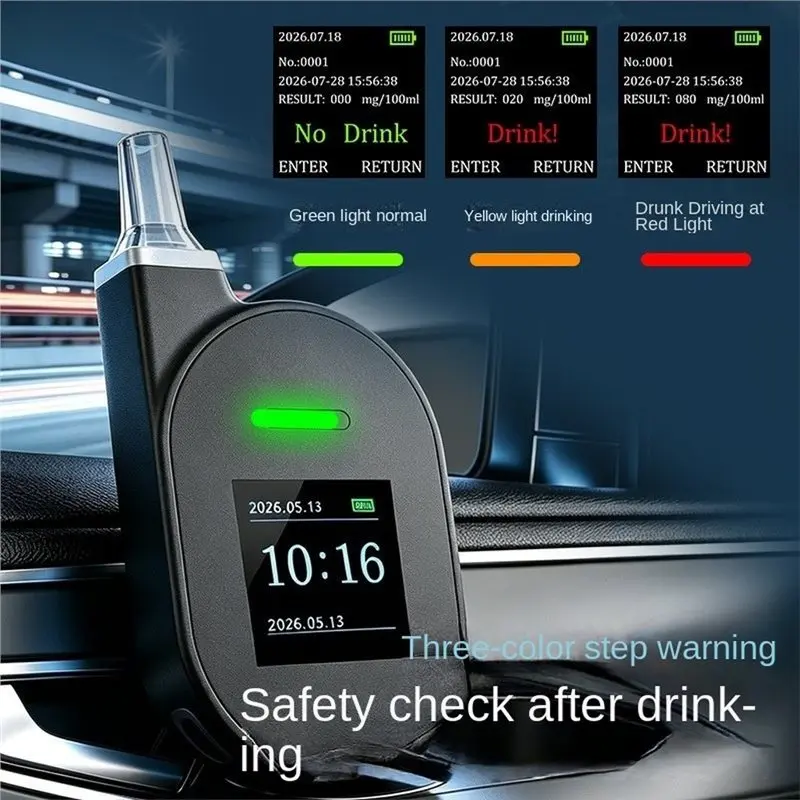 Superior-Alcohols Breathalyzer Portable High Accuracy Digital LED Display Screen Tester For Driver