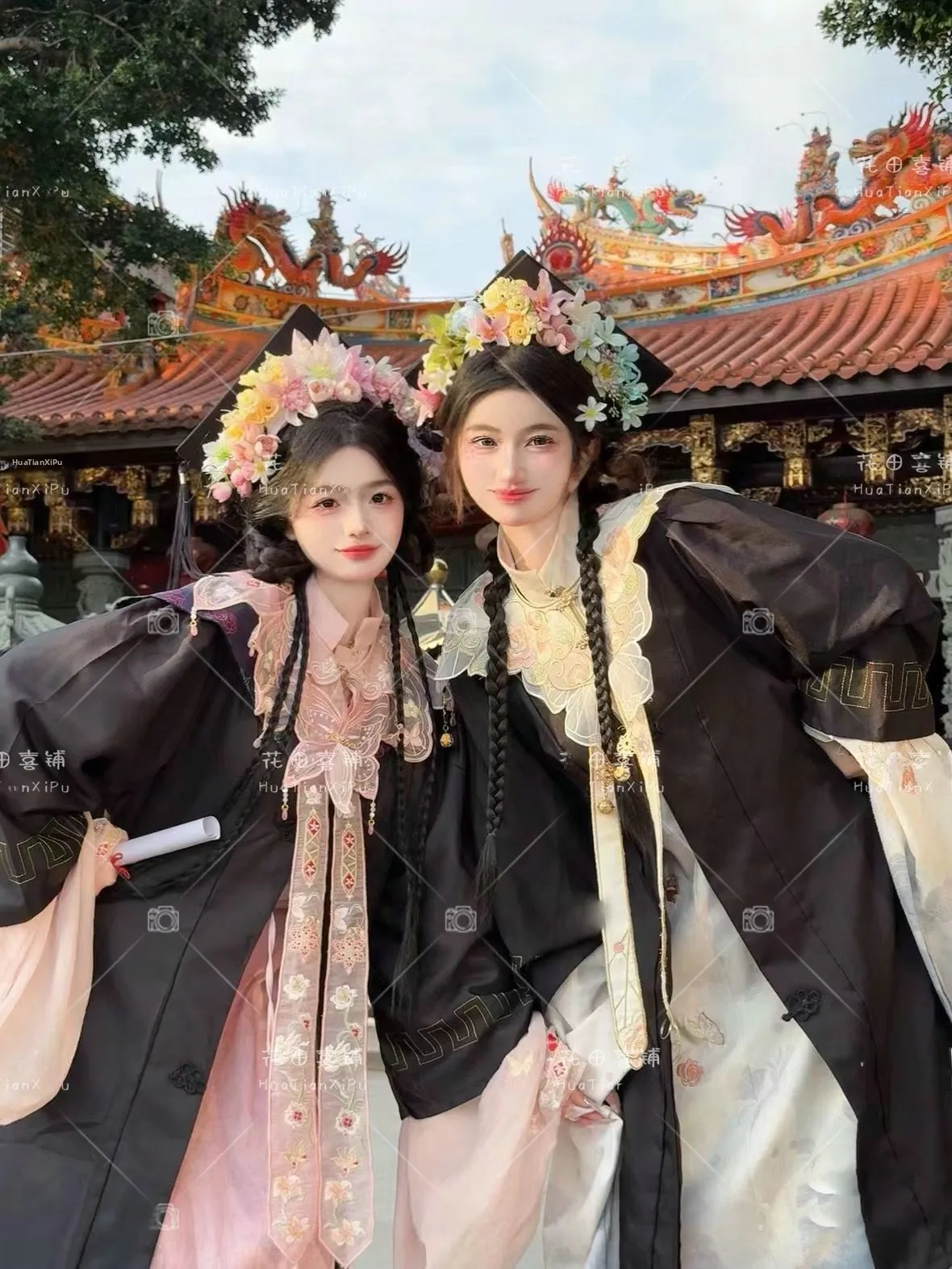 

Новое платье Ханьфу в стиле династии Цинмин для выпускного, женское, с цветочным узором, для фотосессий, традиционный китайский костюм, юбка