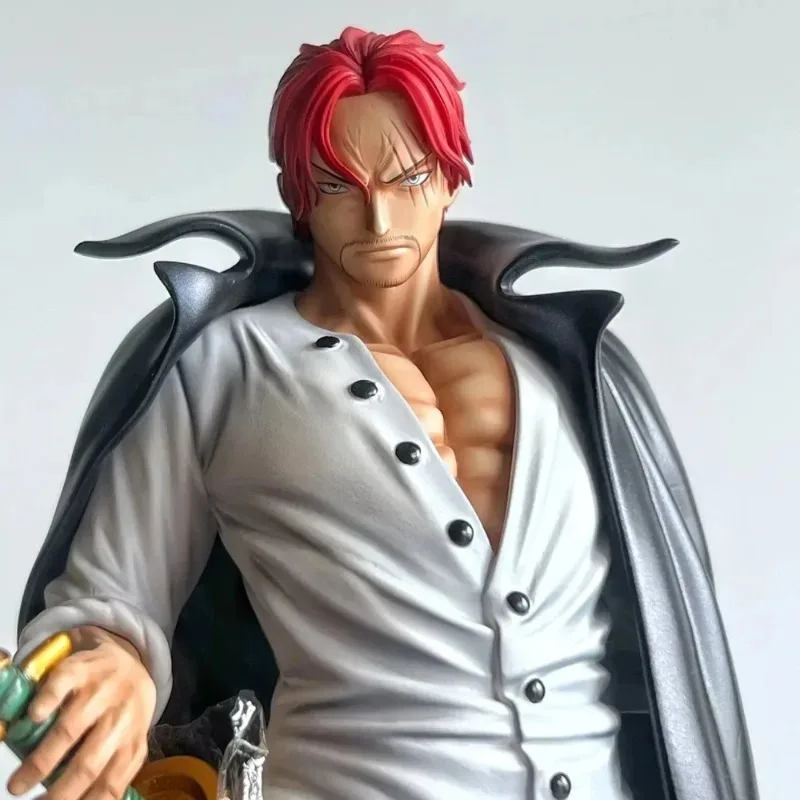 Anime One Piece Figure Shanks Statue Red Hair Pirate Four Emperors PVC Model GK Action Figure Collectible Ornaments Boy Toy Gift