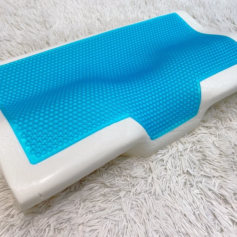 Gel Pillow Orthopedic Memory Foam Pillow 60x35cm Soft Summer Ice-cool Slow Rebound Sleep Pillow with Pillowcase Health Care