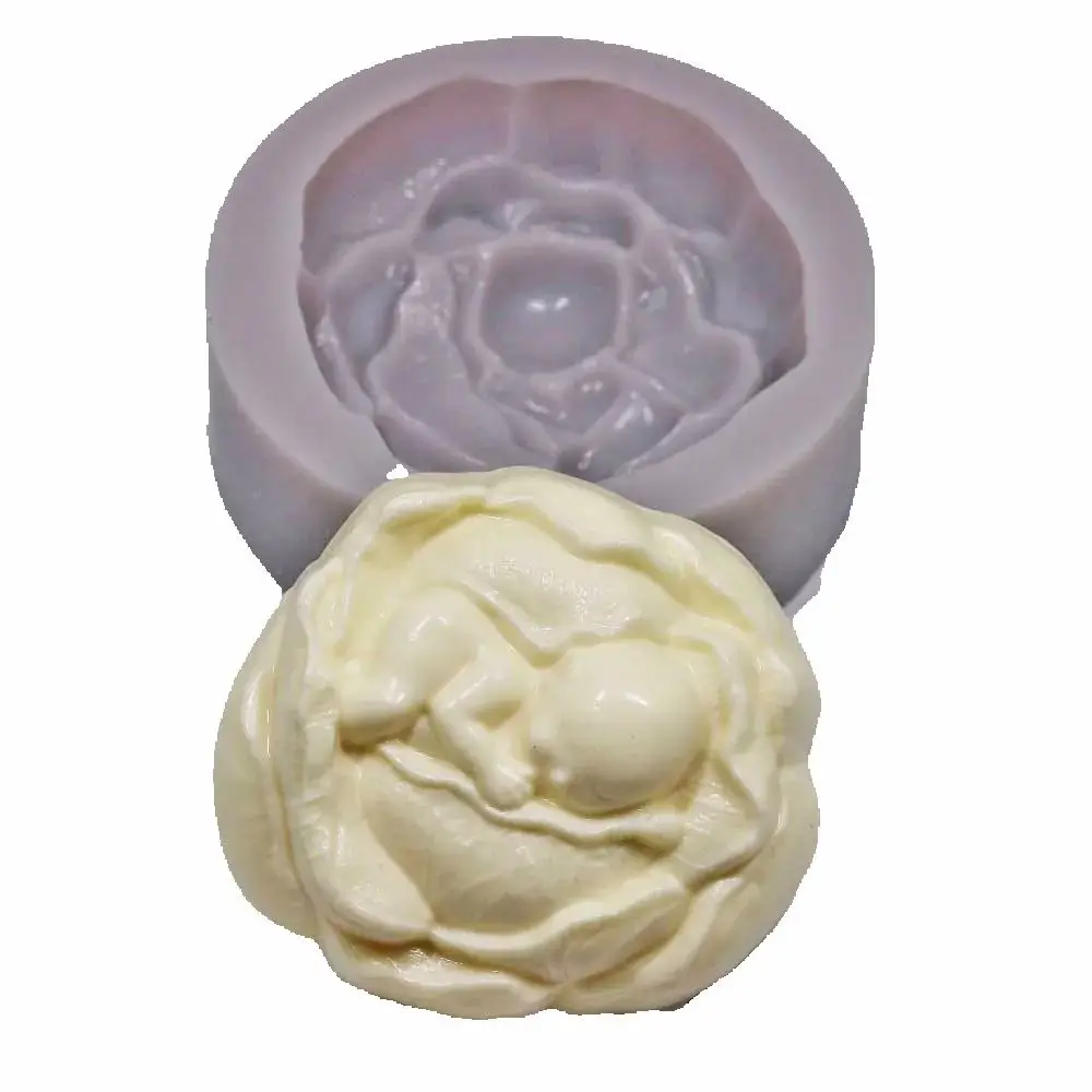 3D Rose & Baby Silicone Mold for Soap Candle Chocolate Baking Decorative Mould for Plaster Baby-themed Kitchen  Dining Accessory