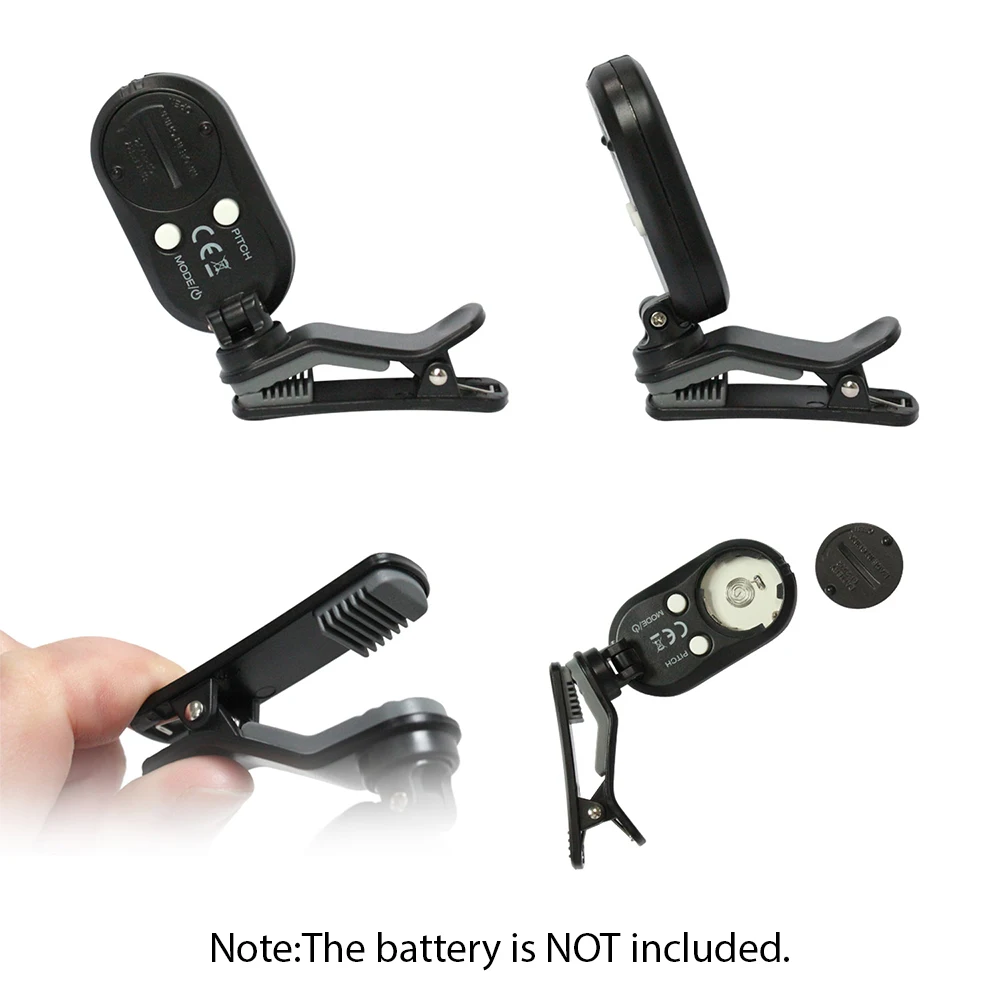 Guitar Tuner Clip On Chromatic Guitar Bass Violin Ukulele Color LCD Display Screen Portable Foldable Rotating Clip Automatic