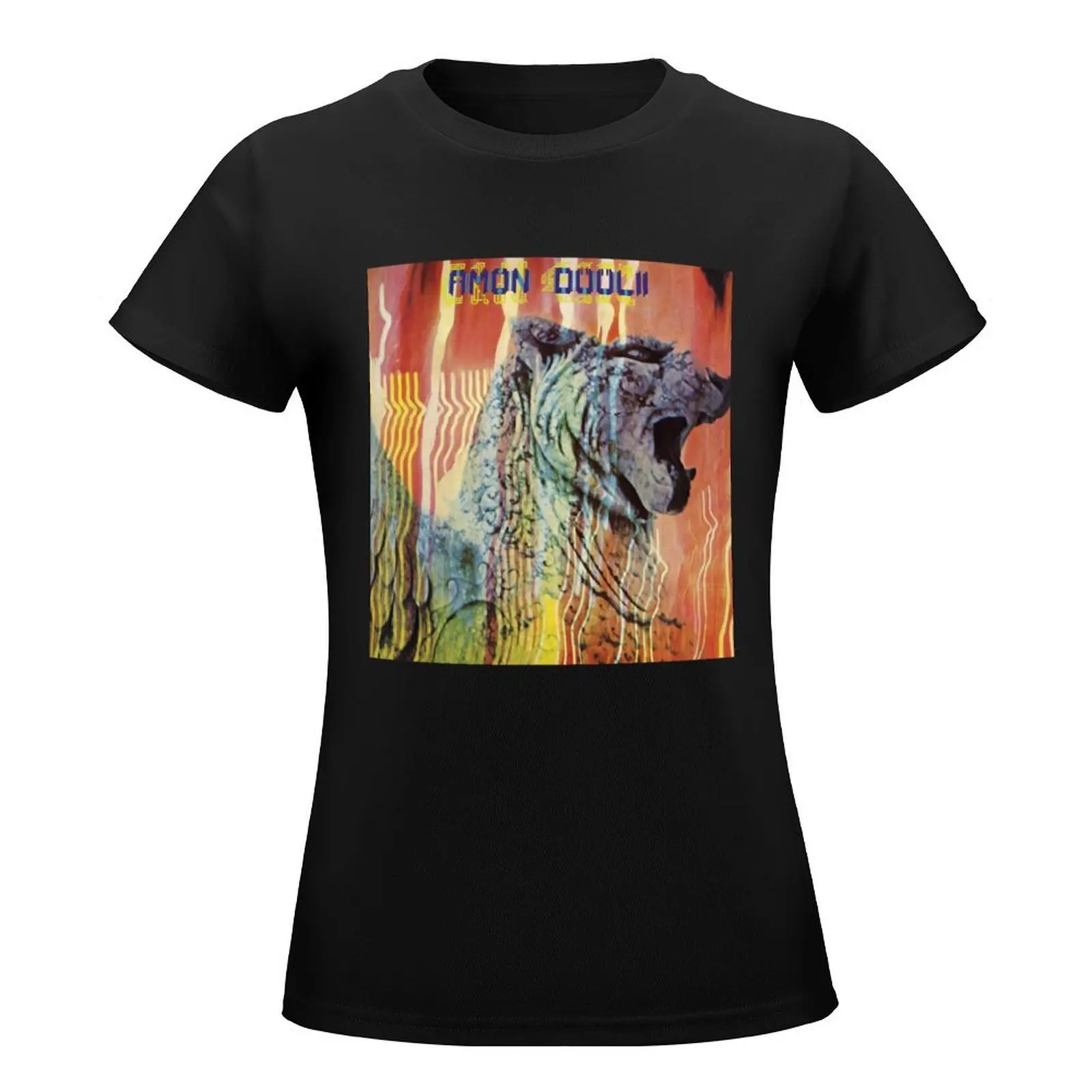 Amon Düül II Wolf City album 1972 T-Shirt korean fashion blacks black t-shirts for Women