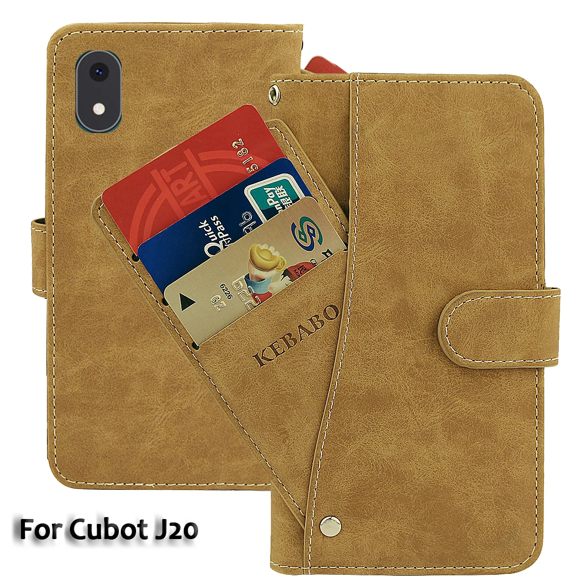

Vintage Leather Wallet Cubot J20 Case 4" Flip Luxury Card Slots Cover Magnet Phone Protective Cases Bags