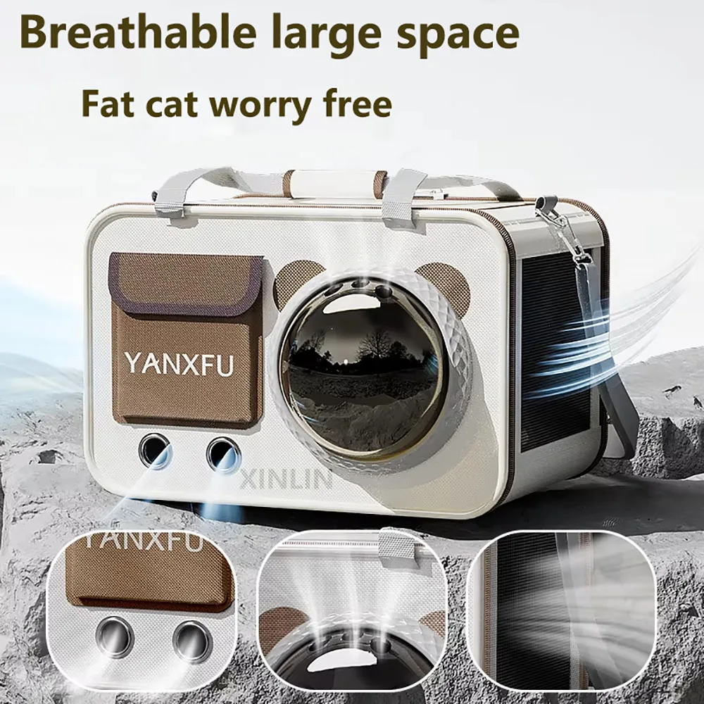 

Рюкзак-переноска для кошек большой вместимости с пузырьковым окном — легкая дорожная сумка для домашних животных для приключений на свежем воздухе
