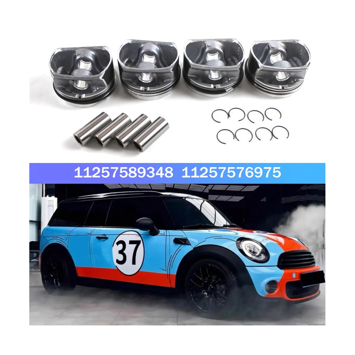 N12 N16 Engine Piston & Ring Kit 77mm STD Set for MINI R55 R56 R57 R58 Cooper Countryman Paceman 2006-2016 11257589348