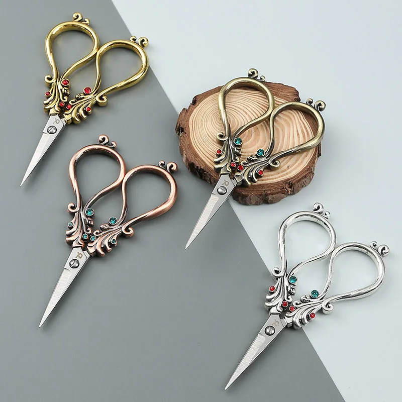 European Style Tailor Scissors Sewing Needlework Craft Vintage Embroidery Scissors For Fabric Sewing Cutting Shears